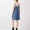 Belted denim dress