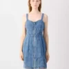 Belted denim dress