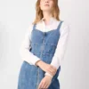 Belted denim dress