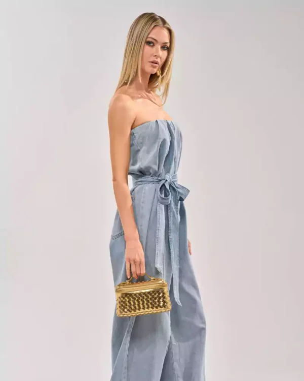 Belted denim jumpsuit Belted denim jumpsuit