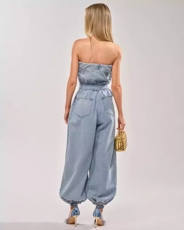 Belted denim jumpsuit Belted denim jumpsuit