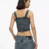 Black denim tank top
