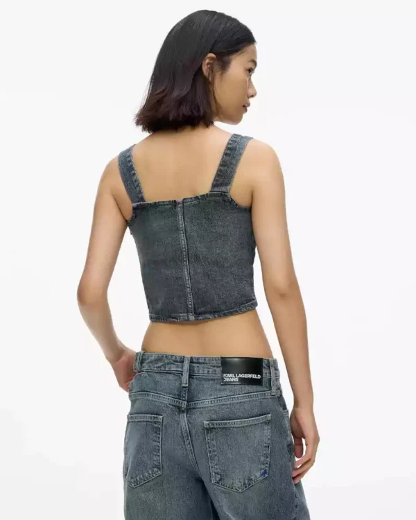 Black denim tank top
