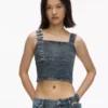 Black denim tank top