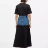Black maxi skirt denim