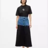 Black maxi skirt denim