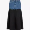 Black maxi skirt denim
