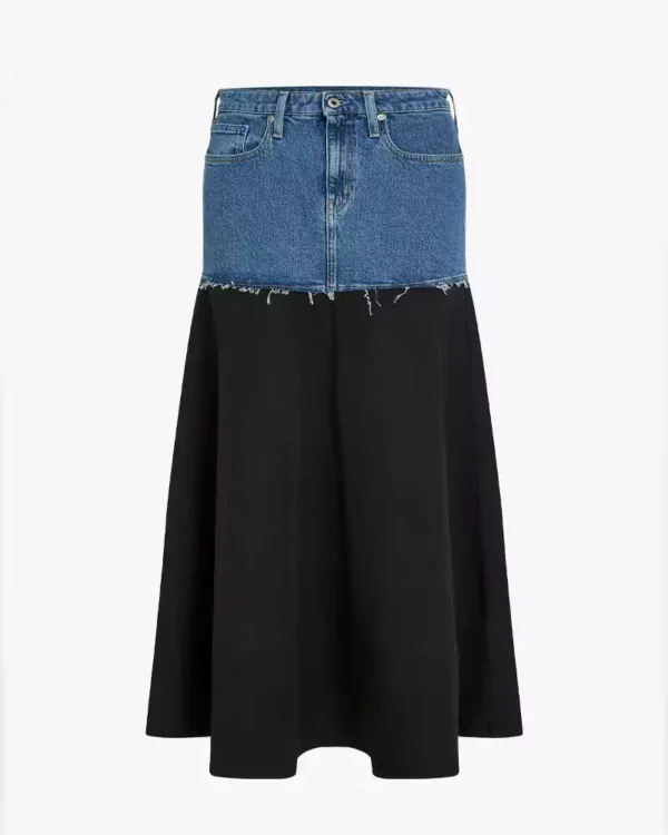 Black maxi skirt denim