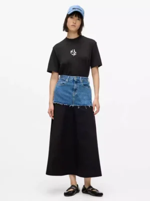 Black maxi skirt denim