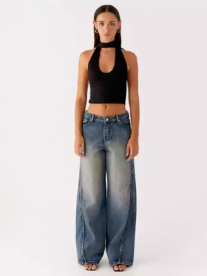 Blue denim jeans for women