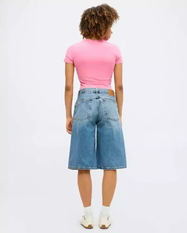 Blue denim shorts for women