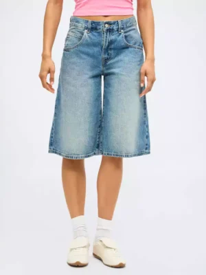 Blue denim shorts for women