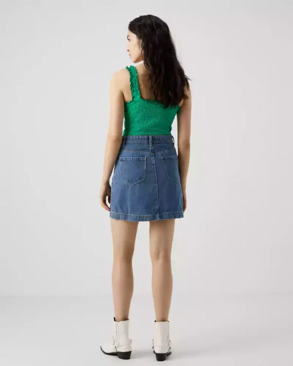 Blue denim skirt mini