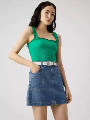 Blue denim skirt mini