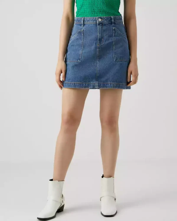 Blue denim skirt mini
