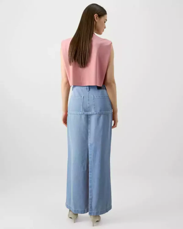 Buckle denim skirt