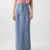 Buckle denim skirt