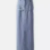 Buckle denim skirt