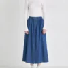 Button front skirt denim