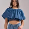 Denim blue top Denim blue top