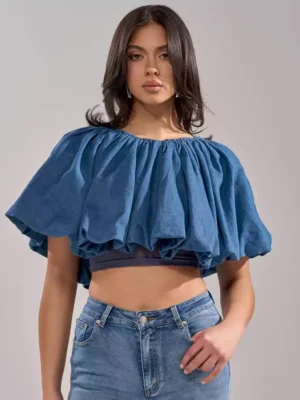 Denim blue top