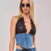 Denim corset too