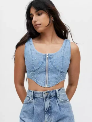 Denim corset tops for women Denim corset tops for women