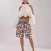 Denim floral shorts Denim floral shorts