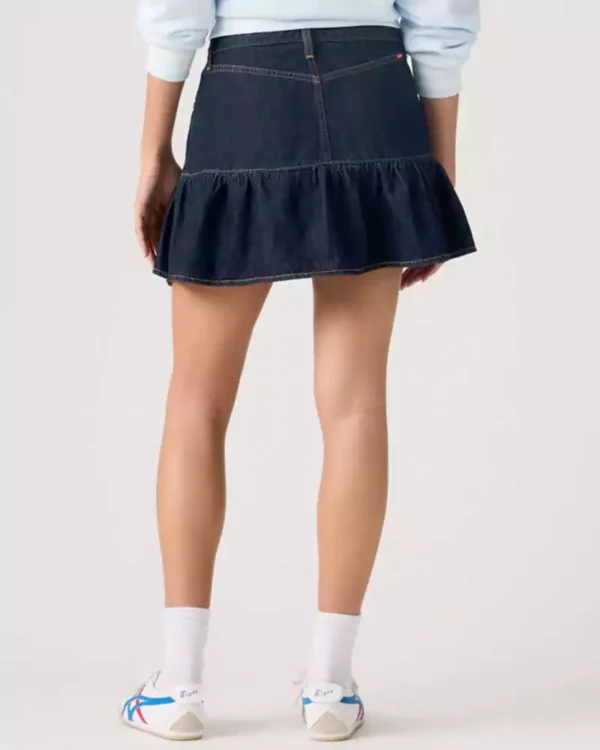 Denim flounce skirt