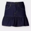 Denim flounce skirt