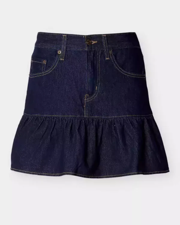 Denim flounce skirt