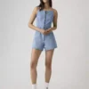 Denim halter neck jumpsuit