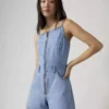 Denim halter neck jumpsuit