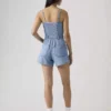 Denim halter neck jumpsuit