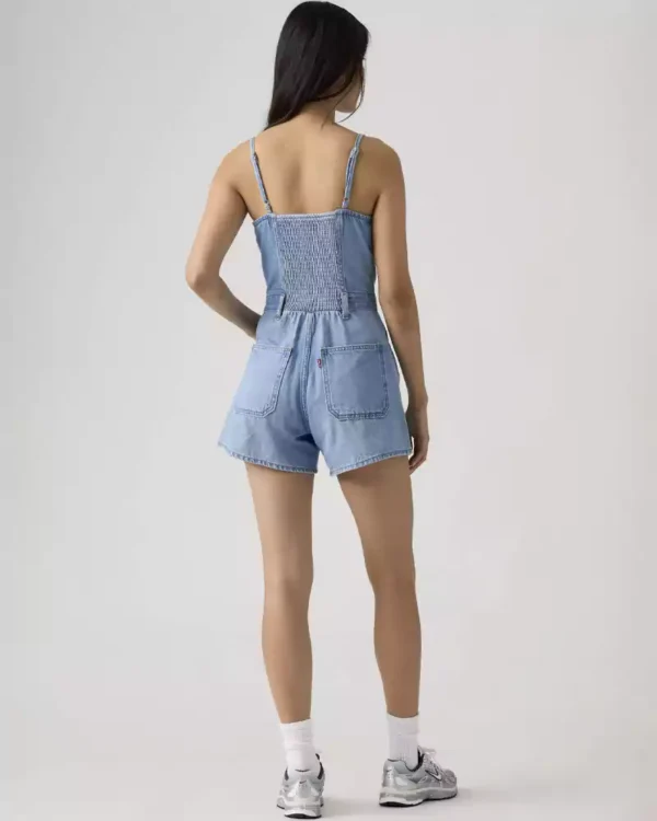Denim halter neck jumpsuit