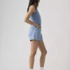 Denim halter neck jumpsuit