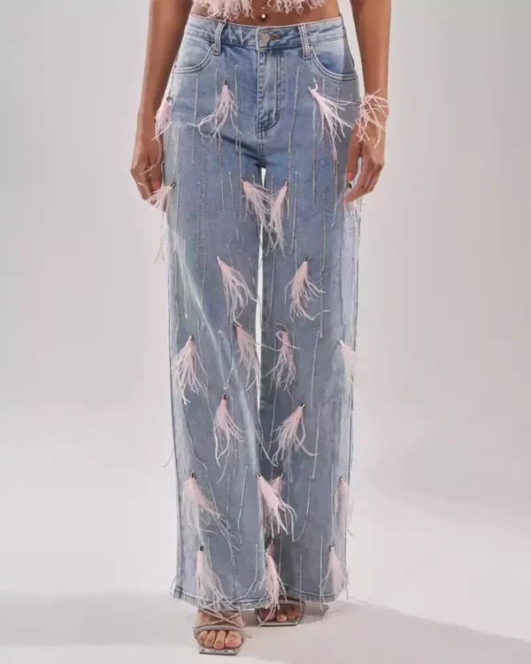 Denim jeans light wash Denim jeans light wash