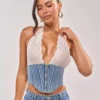 Denim lace up corset Denim lace up corset