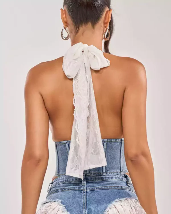 Denim lace up corset Denim lace up corset