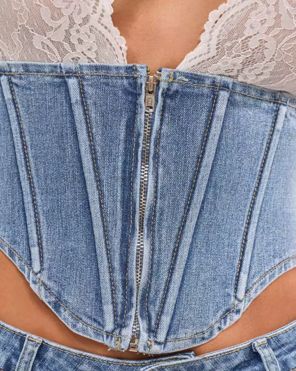 Denim lace up corset Denim lace up corset