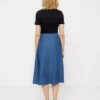 Denim midi wrap skirt
