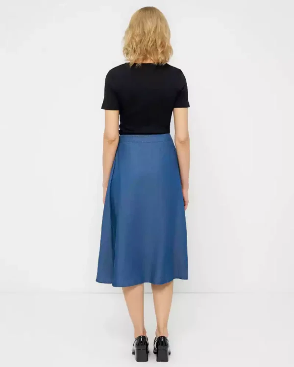 Denim midi wrap skirt