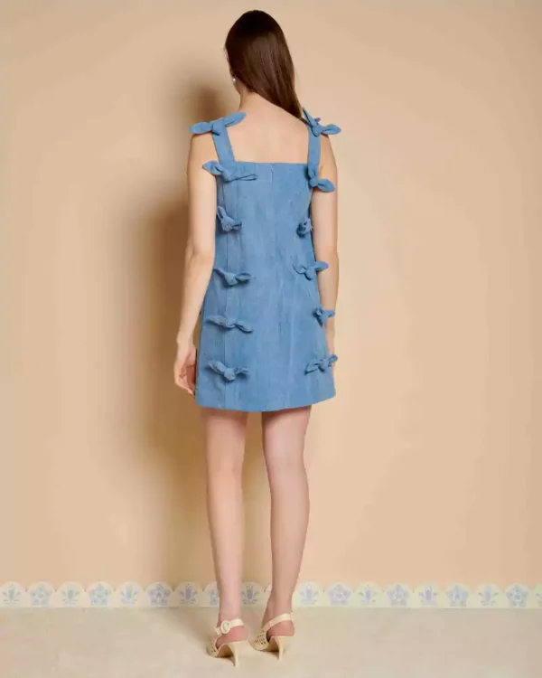 Denim mini dress for women