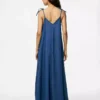 Denim off the shoulder maxi dress