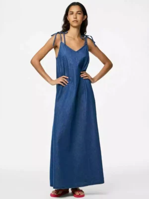 Denim off the shoulder maxi dress Denim off the shoulder maxi dress