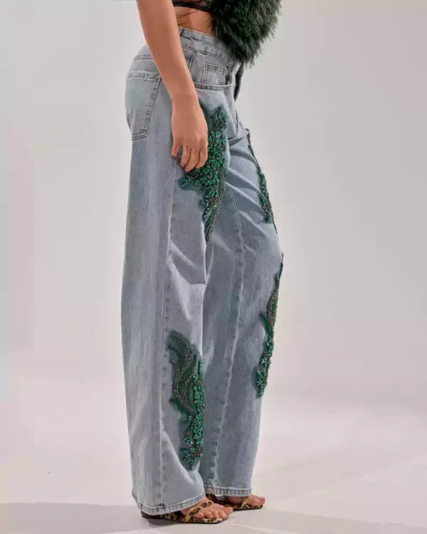 Denim rhinestone jeans Denim rhinestone jeans