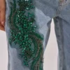 Denim rhinestone jeans Denim rhinestone jeans
