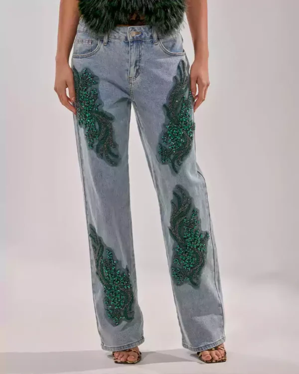 Denim rhinestone jeans Denim rhinestone jeans