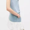 Denim ruffle mini skirt