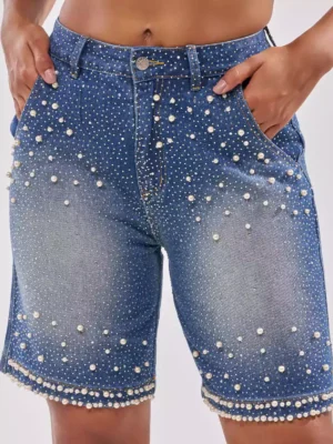 Denim shorts rhinestones